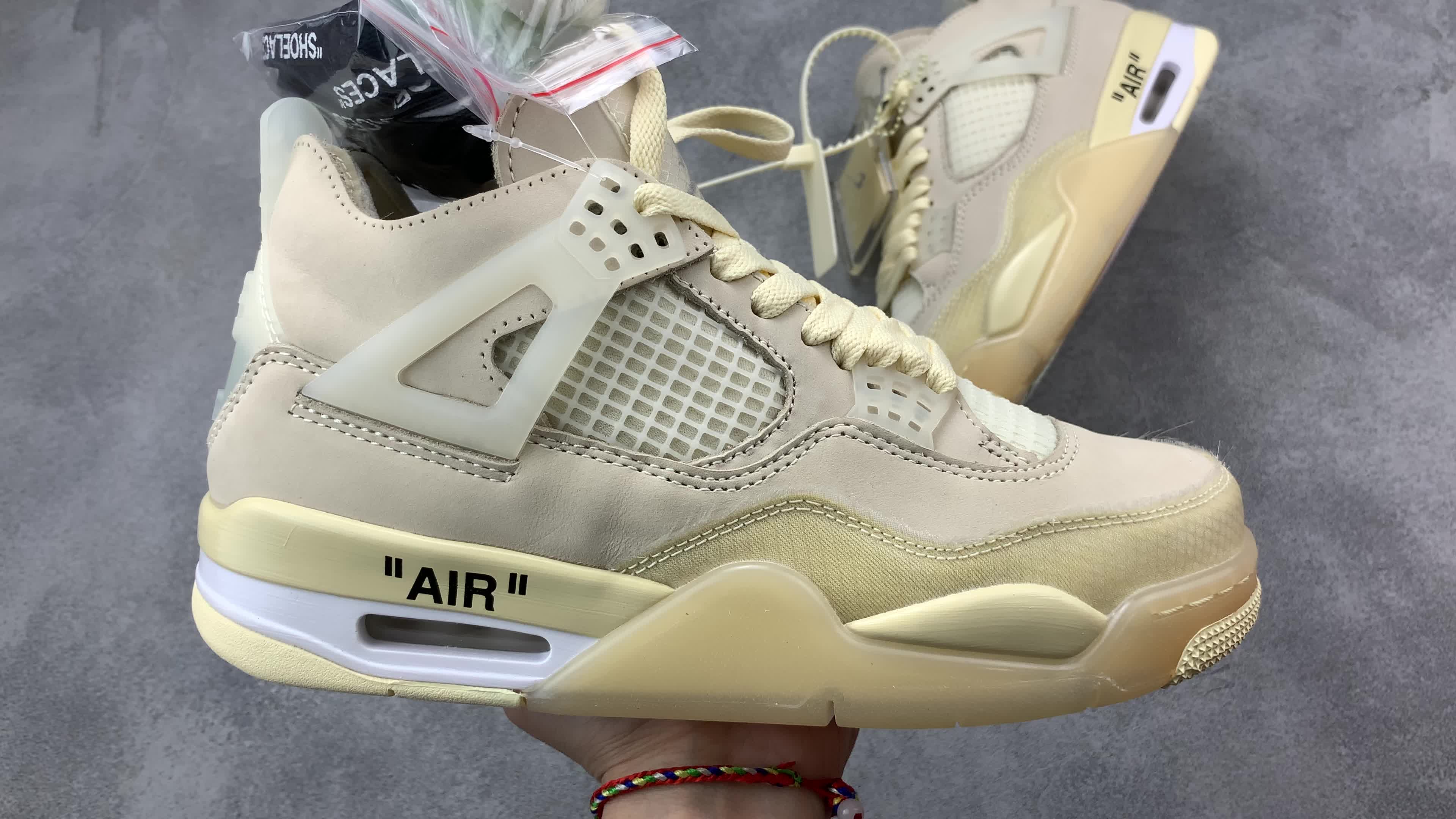 第五版airjordan 4 x off-white aj4 ow联名白帆蝉翼cv9388-100 size