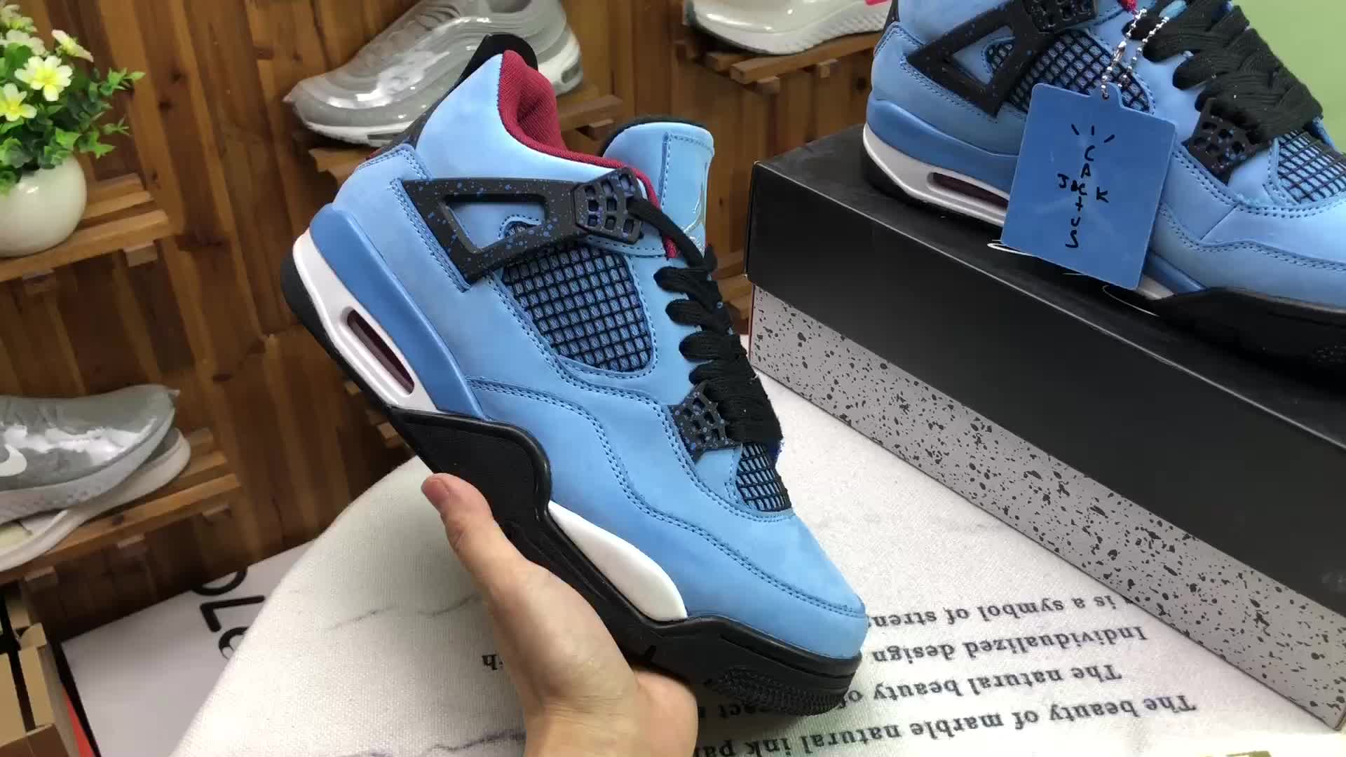 乔4 air jordan 4 raptors aj4 ts蓝皮 头层麂皮篮球鞋308497 406号码