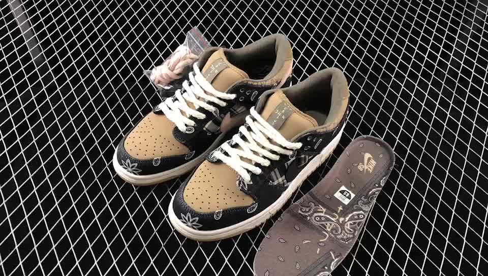 性价比 travis scott sb dunk 联名 板鞋 腰花果 蓝光效果 可撕 ct