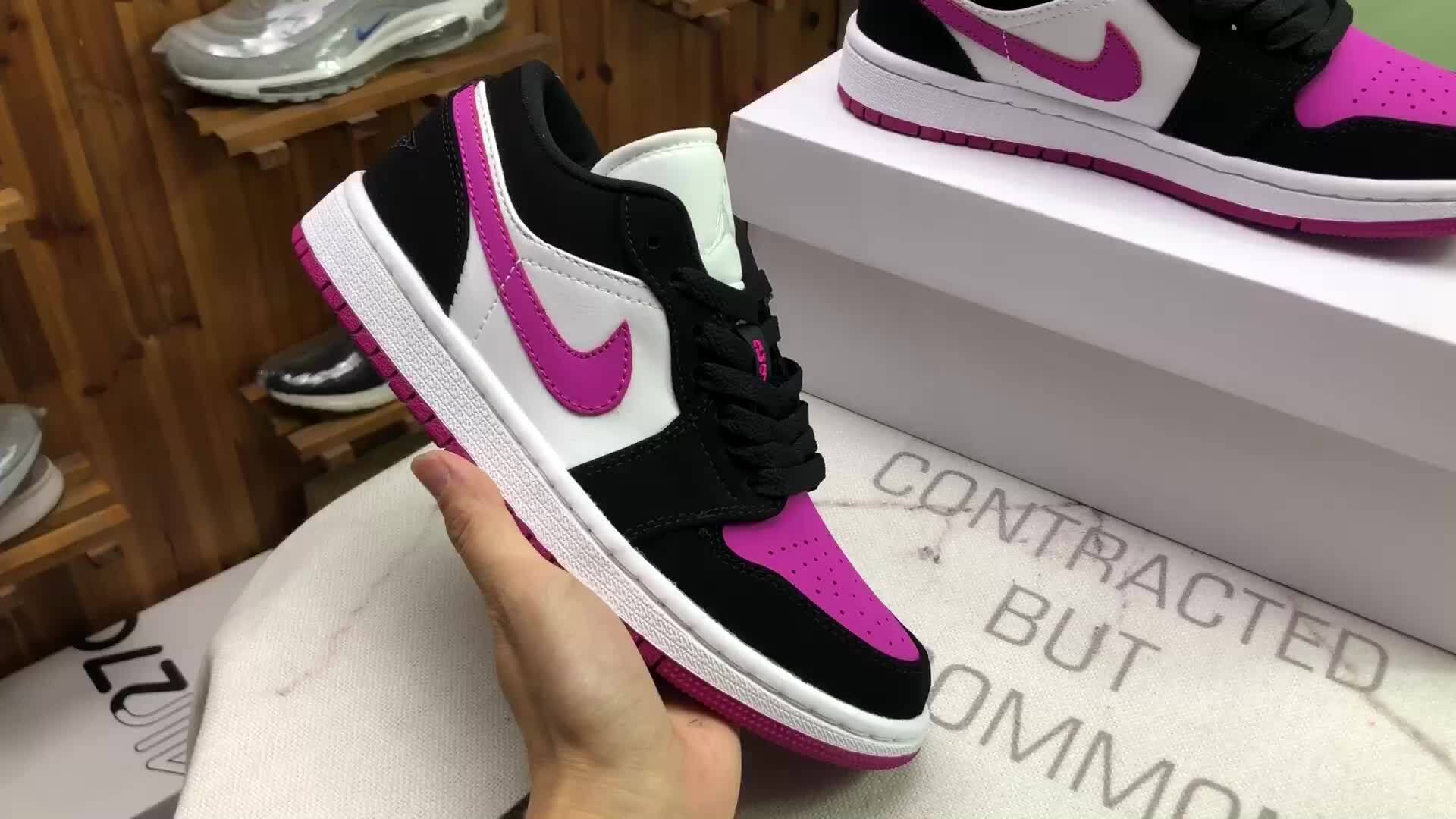 240 纯原乔1板鞋 头层皮air jordan 1 low aj1黑粉低帮男女篮球鞋dc