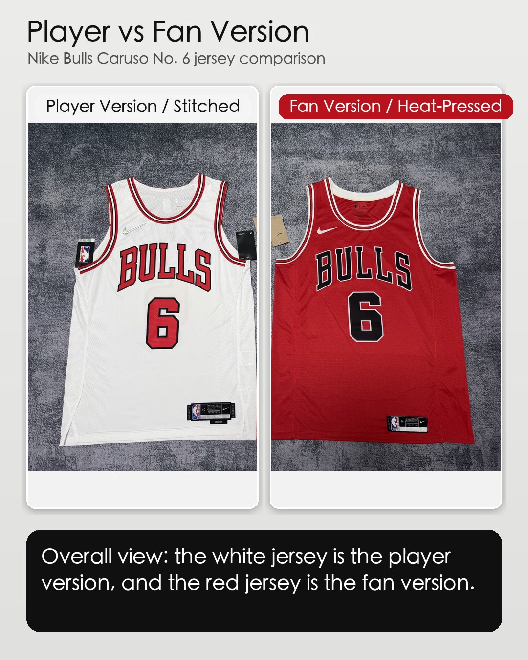 NBA heat-pressed, Swingman, and Authentic (player version)